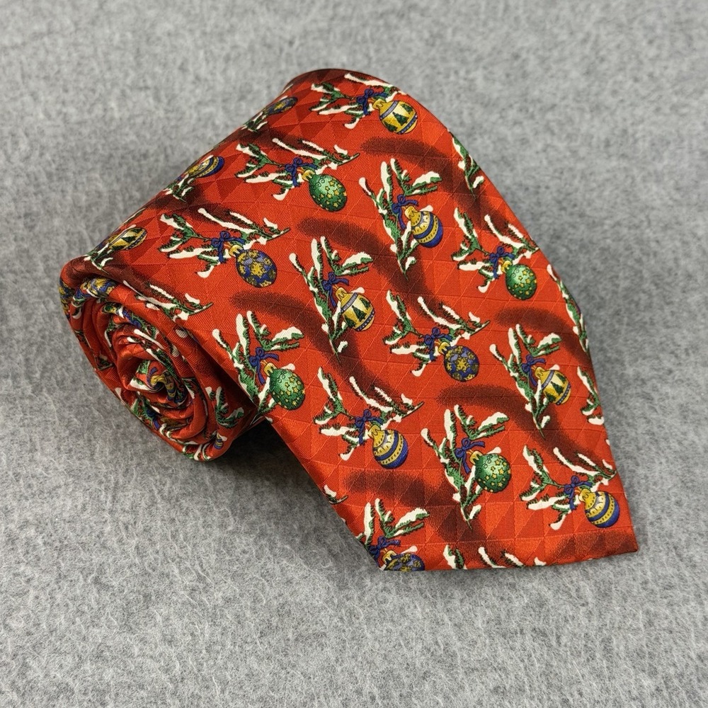 Vintage Santa's Dream Christmas Ornament Novelty Neck Tie Red Holiday 57x3.9"